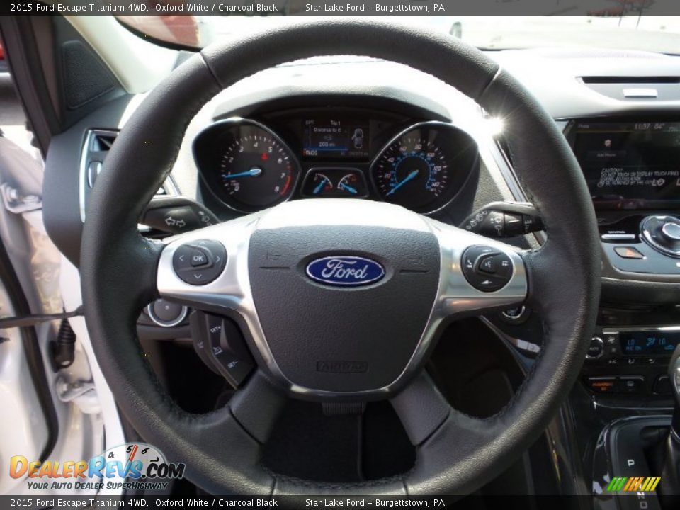 2015 Ford Escape Titanium 4WD Oxford White / Charcoal Black Photo #16