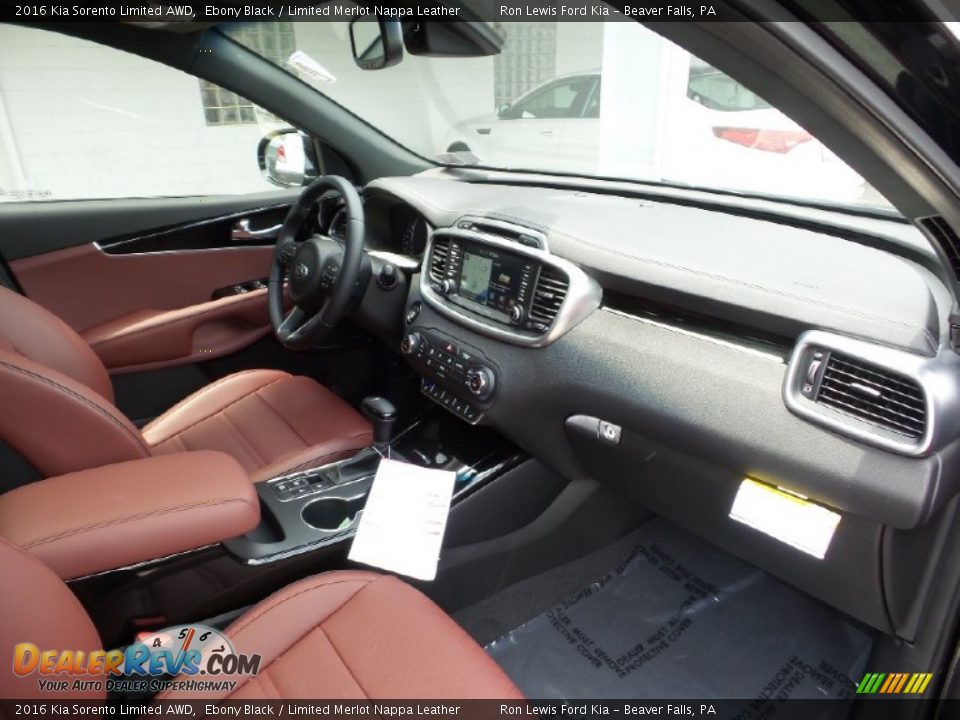 Limited Merlot Nappa Leather Interior - 2016 Kia Sorento Limited AWD Photo #2