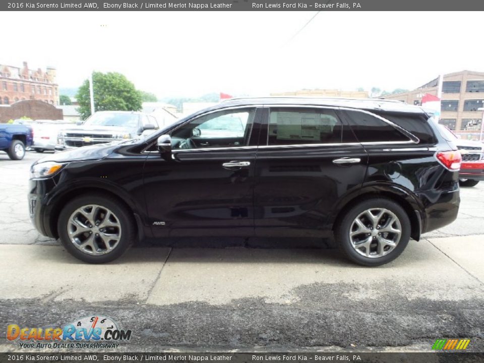 2016 Kia Sorento Limited AWD Ebony Black / Limited Merlot Nappa Leather Photo #7