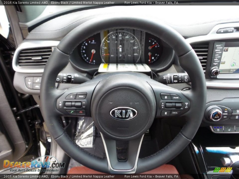 2016 Kia Sorento Limited AWD Steering Wheel Photo #17
