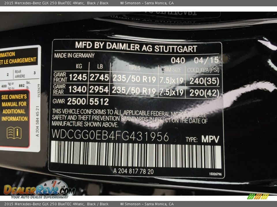 2015 Mercedes-Benz GLK 250 BlueTEC 4Matic Black / Black Photo #8