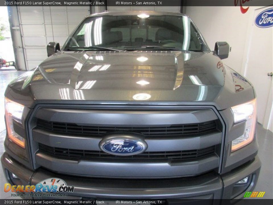 2015 Ford F150 Lariat SuperCrew Magnetic Metallic / Black Photo #2