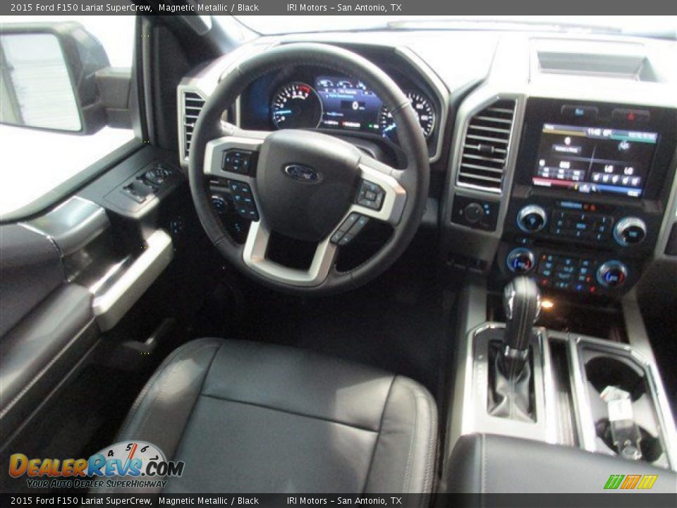 2015 Ford F150 Lariat SuperCrew Magnetic Metallic / Black Photo #13