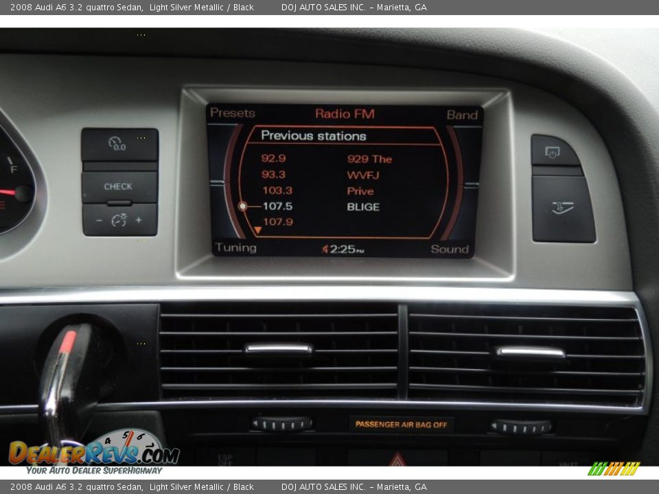 2008 Audi A6 3.2 quattro Sedan Light Silver Metallic / Black Photo #19