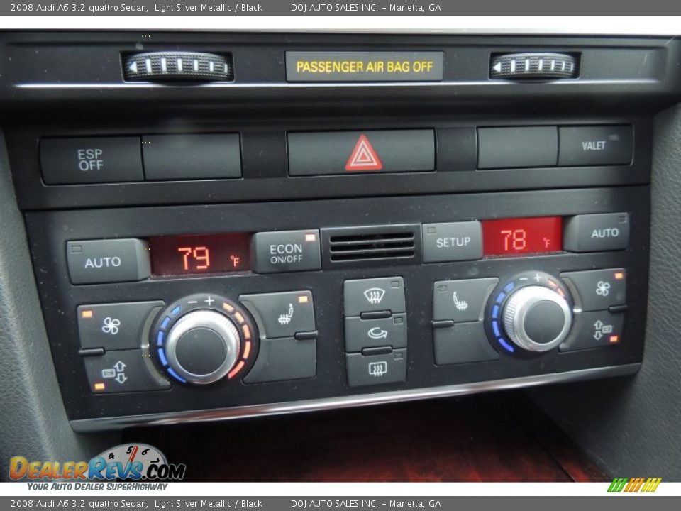 2008 Audi A6 3.2 quattro Sedan Light Silver Metallic / Black Photo #27