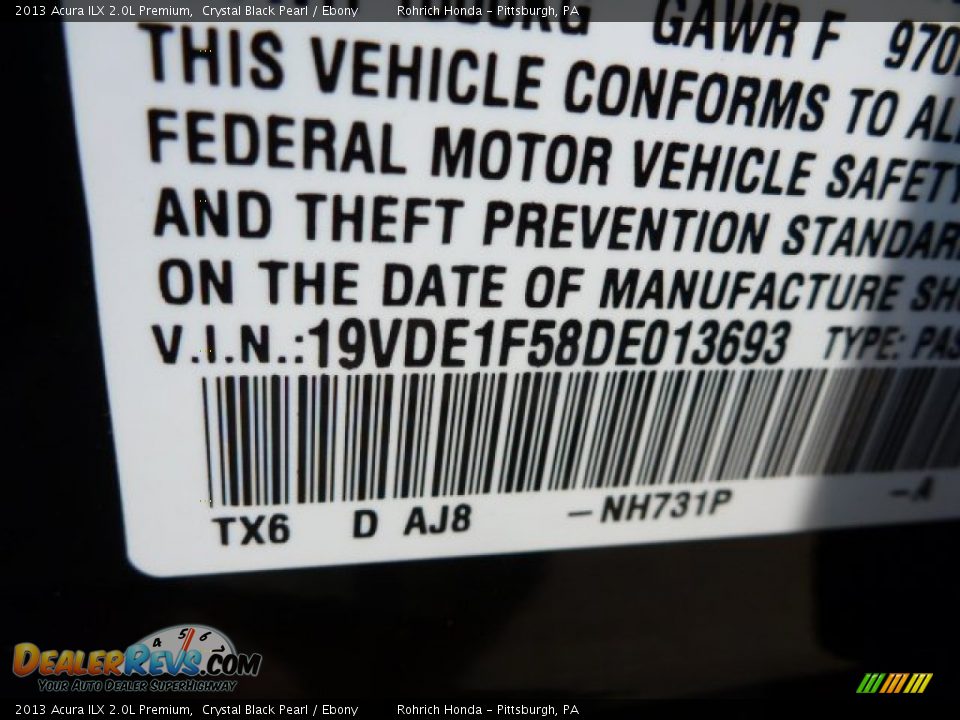 2013 Acura ILX 2.0L Premium Crystal Black Pearl / Ebony Photo #25