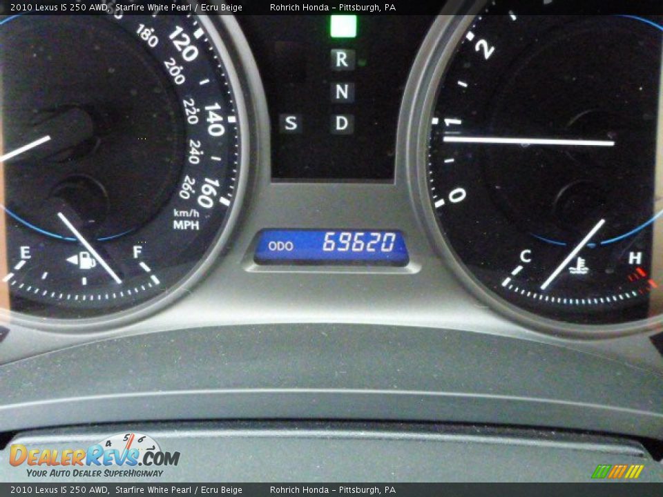 2010 Lexus IS 250 AWD Starfire White Pearl / Ecru Beige Photo #9