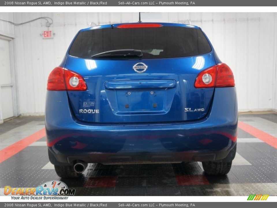 2008 Nissan Rogue SL AWD Indigo Blue Metallic / Black/Red Photo #9