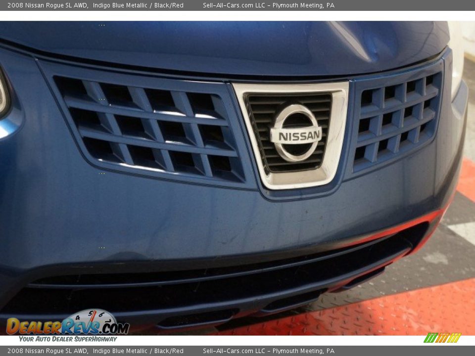 2008 Nissan Rogue SL AWD Indigo Blue Metallic / Black/Red Photo #34