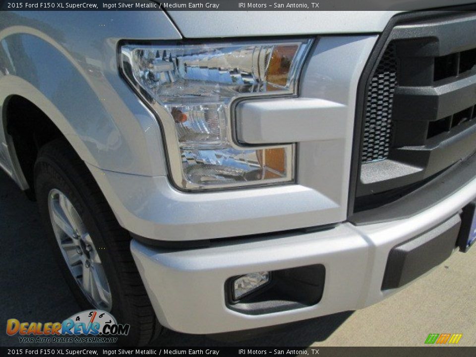 2015 Ford F150 XL SuperCrew Ingot Silver Metallic / Medium Earth Gray Photo #3