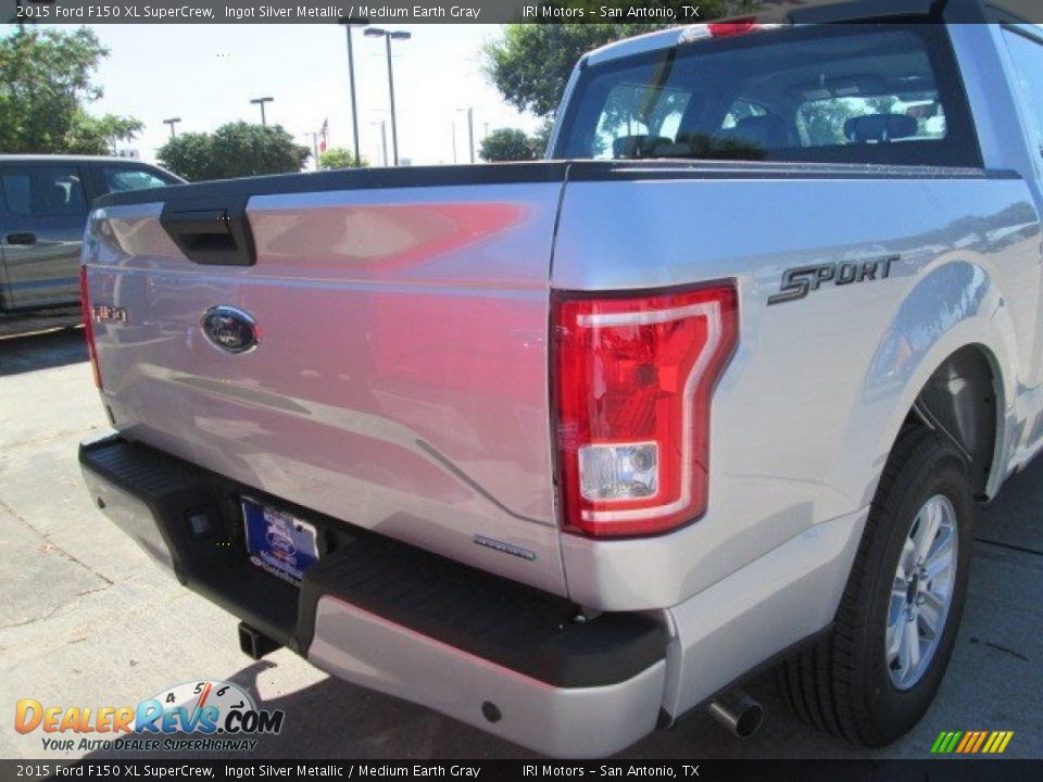 2015 Ford F150 XL SuperCrew Ingot Silver Metallic / Medium Earth Gray Photo #9