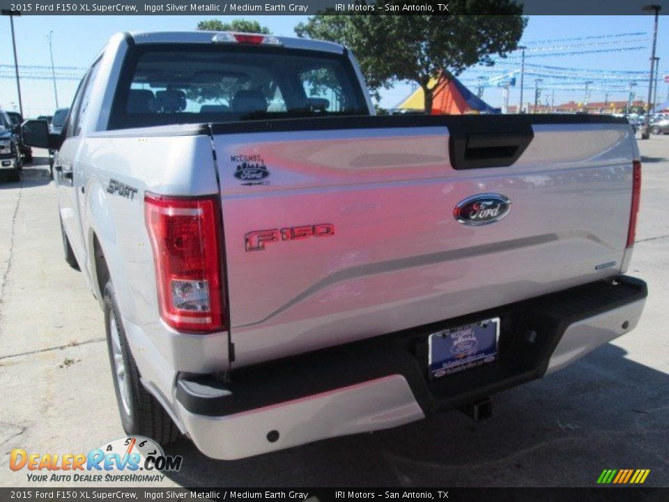 2015 Ford F150 XL SuperCrew Ingot Silver Metallic / Medium Earth Gray Photo #13