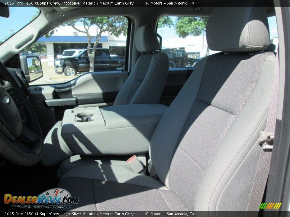 2015 Ford F150 XL SuperCrew Ingot Silver Metallic / Medium Earth Gray Photo #27