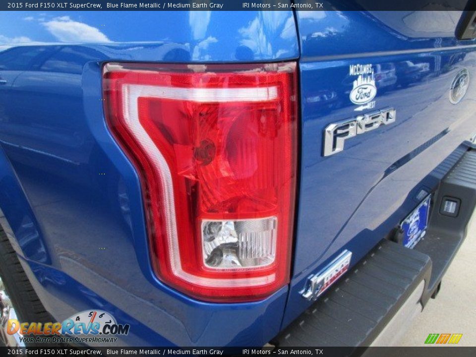 2015 Ford F150 XLT SuperCrew Blue Flame Metallic / Medium Earth Gray Photo #15