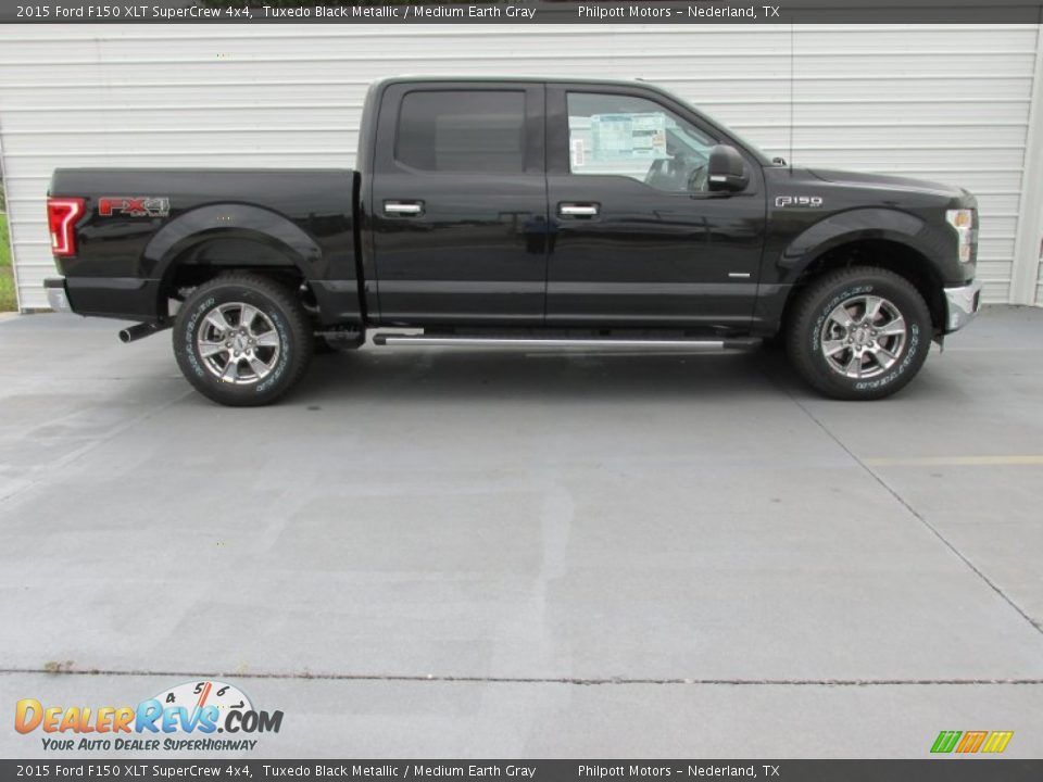 2015 Ford F150 XLT SuperCrew 4x4 Tuxedo Black Metallic / Medium Earth Gray Photo #3