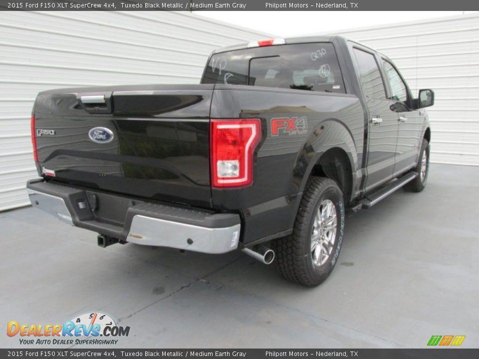 2015 Ford F150 XLT SuperCrew 4x4 Tuxedo Black Metallic / Medium Earth Gray Photo #4