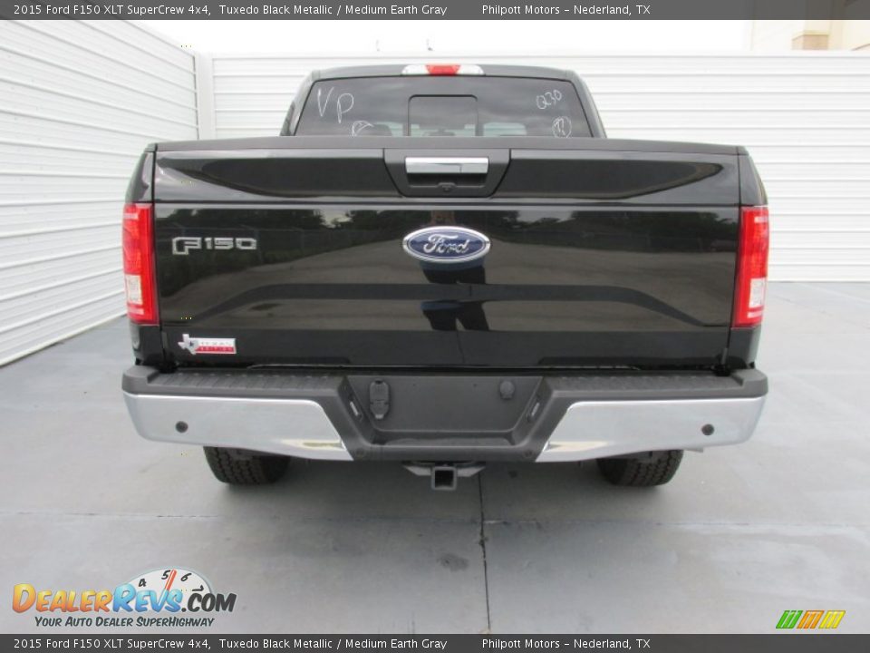 2015 Ford F150 XLT SuperCrew 4x4 Tuxedo Black Metallic / Medium Earth Gray Photo #5