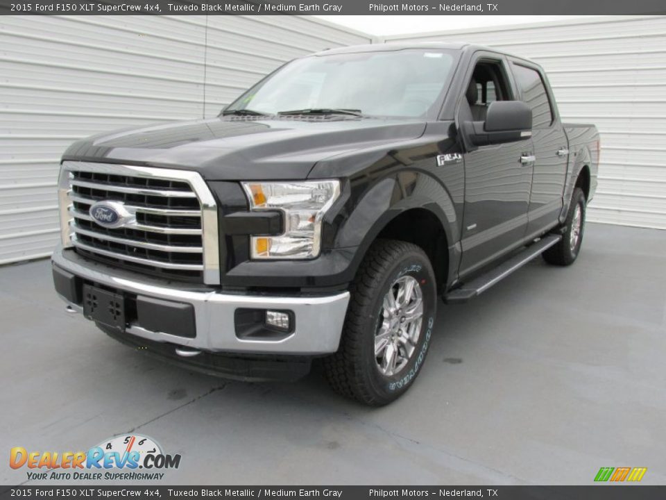 2015 Ford F150 XLT SuperCrew 4x4 Tuxedo Black Metallic / Medium Earth Gray Photo #7