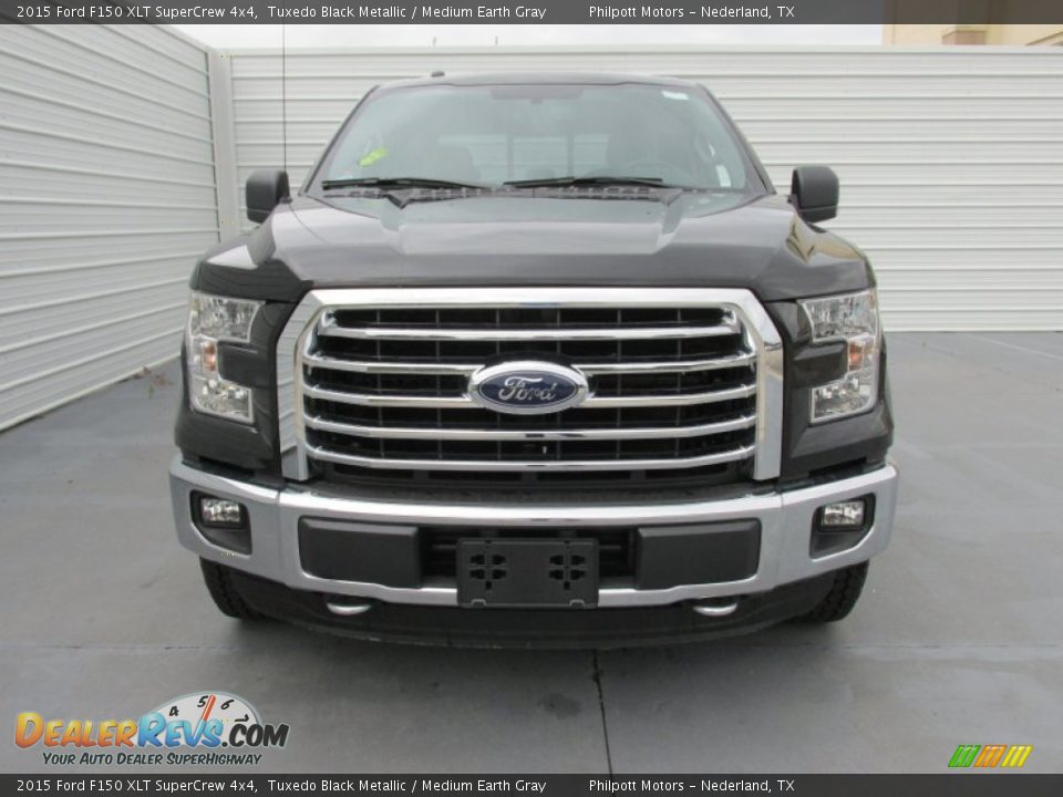 2015 Ford F150 XLT SuperCrew 4x4 Tuxedo Black Metallic / Medium Earth Gray Photo #8