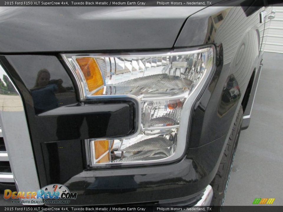 2015 Ford F150 XLT SuperCrew 4x4 Tuxedo Black Metallic / Medium Earth Gray Photo #9