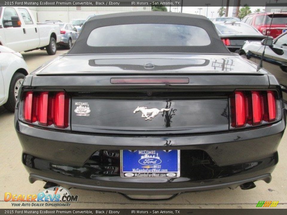 2015 Ford Mustang EcoBoost Premium Convertible Black / Ebony Photo #7