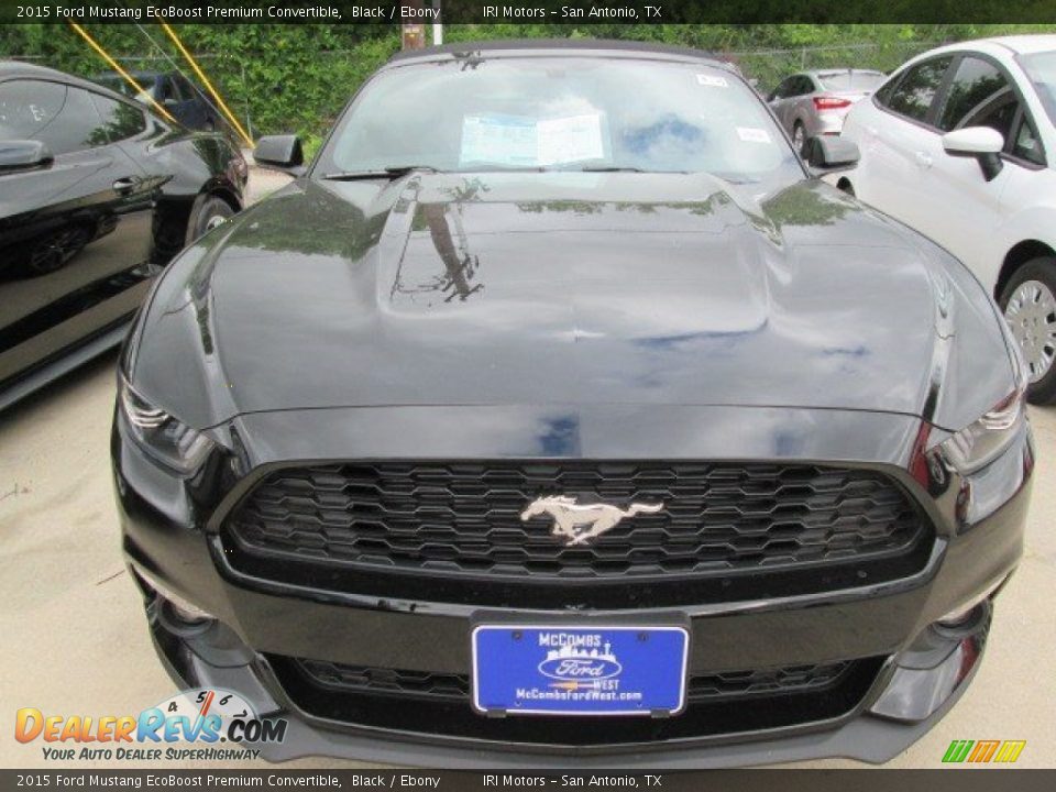 2015 Ford Mustang EcoBoost Premium Convertible Black / Ebony Photo #11