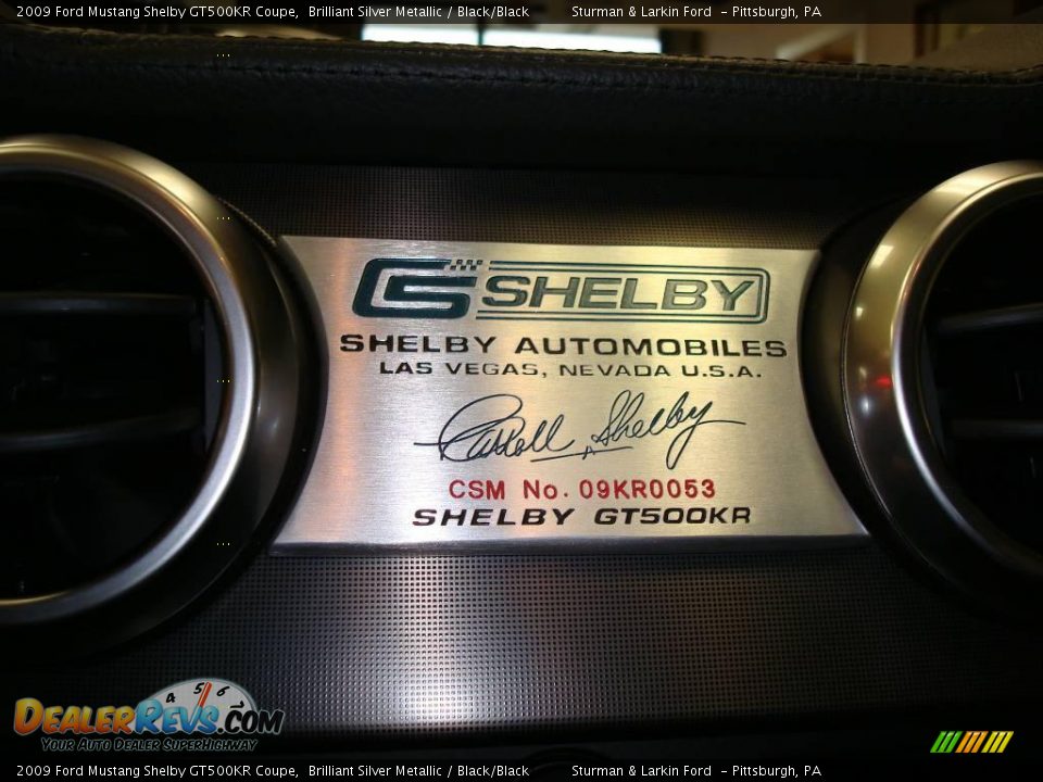 2009 Ford Mustang Shelby GT500KR Coupe Brilliant Silver Metallic / Black/Black Photo #20