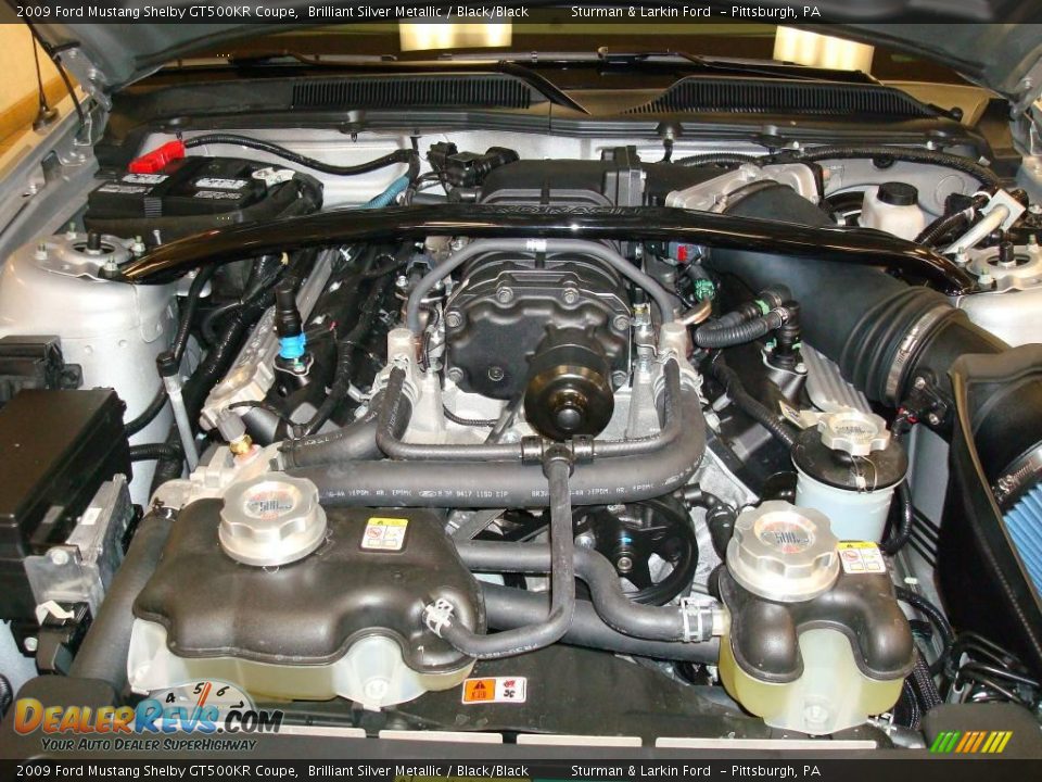 2009 Ford Mustang Shelby GT500KR Coupe Brilliant Silver Metallic / Black/Black Photo #23