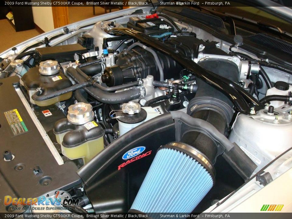 2009 Ford Mustang Shelby GT500KR Coupe Brilliant Silver Metallic / Black/Black Photo #24