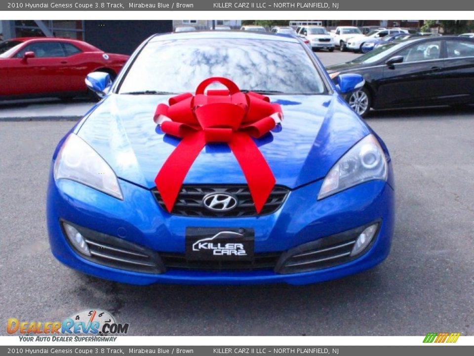 2010 Hyundai Genesis Coupe 3.8 Track Mirabeau Blue / Brown Photo #2