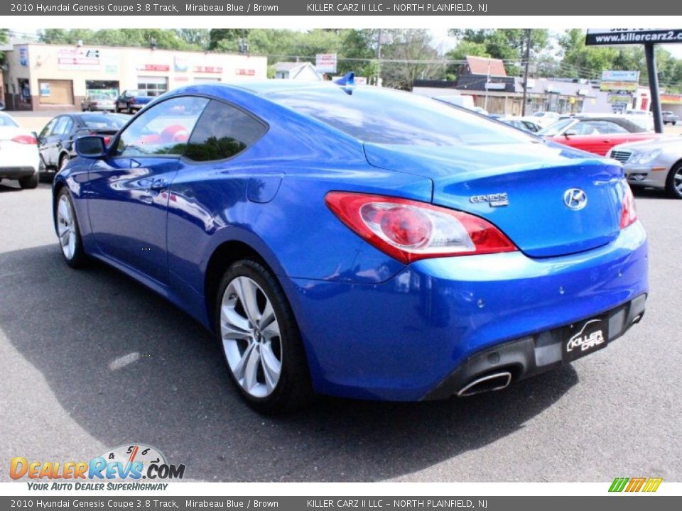 2010 Hyundai Genesis Coupe 3.8 Track Mirabeau Blue / Brown Photo #5