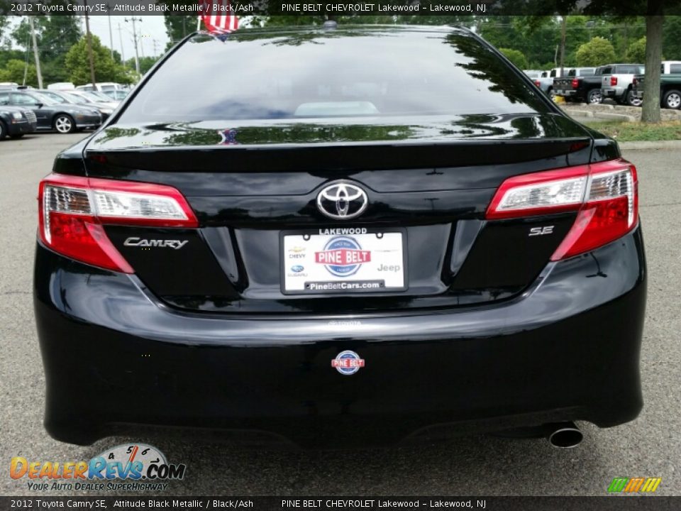 2012 Toyota Camry SE Attitude Black Metallic / Black/Ash Photo #8