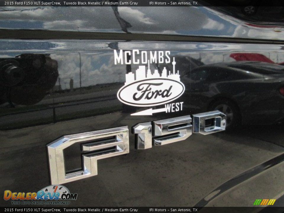 2015 Ford F150 XLT SuperCrew Tuxedo Black Metallic / Medium Earth Gray Photo #16