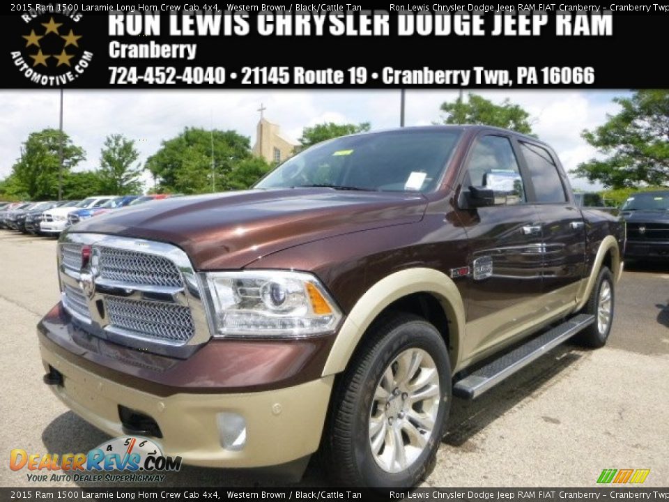 2015 Ram 1500 Laramie Long Horn Crew Cab 4x4 Western Brown / Black/Cattle Tan Photo #1