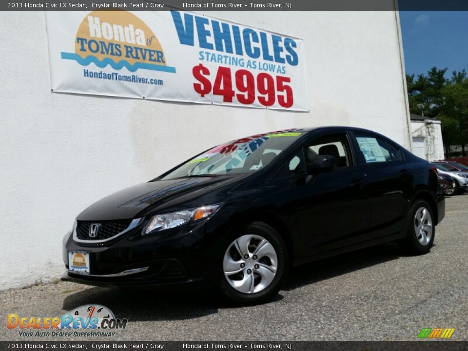 2013 Honda Civic LX Sedan Crystal Black Pearl / Gray Photo #1