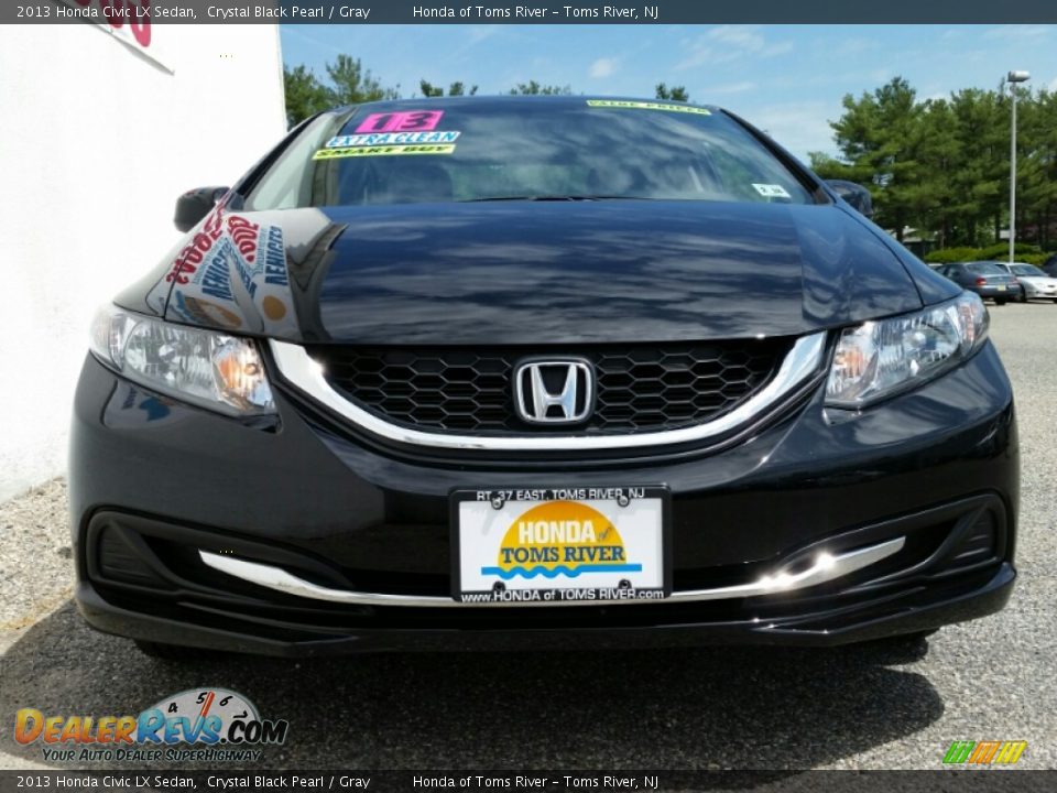 2013 Honda Civic LX Sedan Crystal Black Pearl / Gray Photo #2
