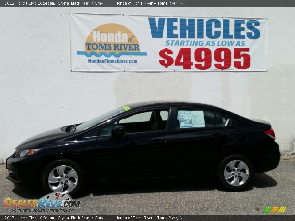 2013 Honda Civic LX Sedan Crystal Black Pearl / Gray Photo #3