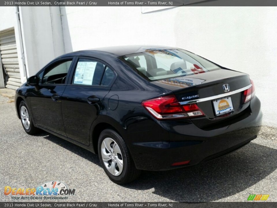2013 Honda Civic LX Sedan Crystal Black Pearl / Gray Photo #4