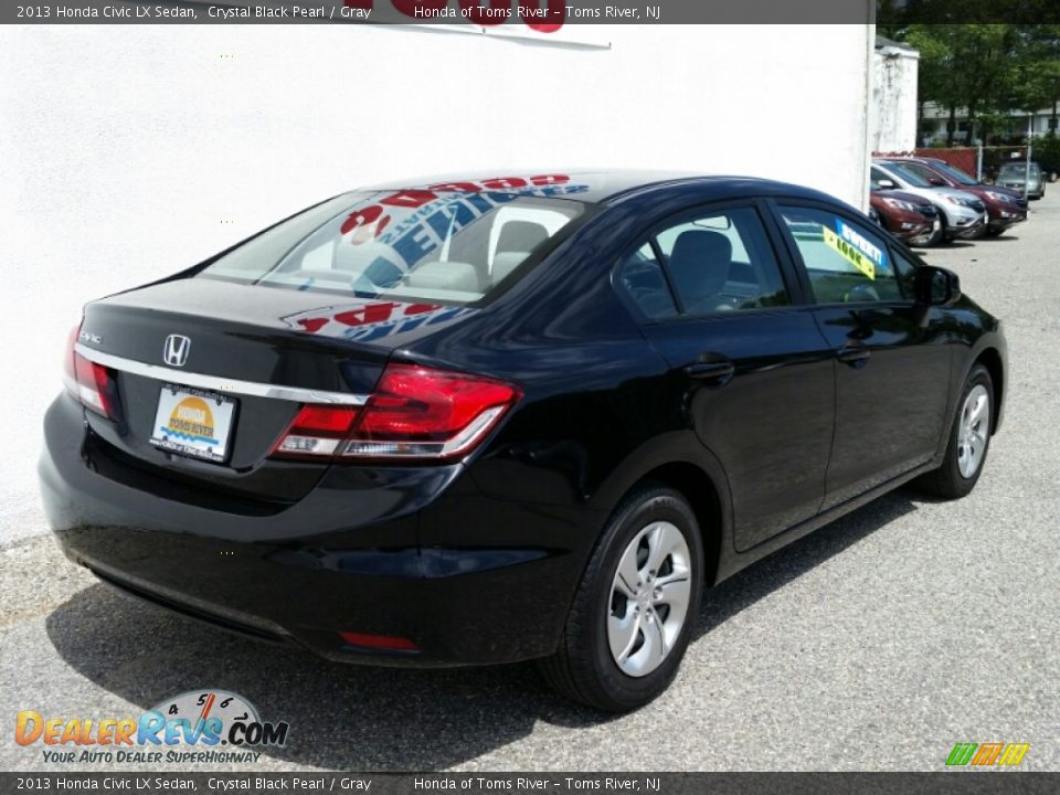 2013 Honda Civic LX Sedan Crystal Black Pearl / Gray Photo #6