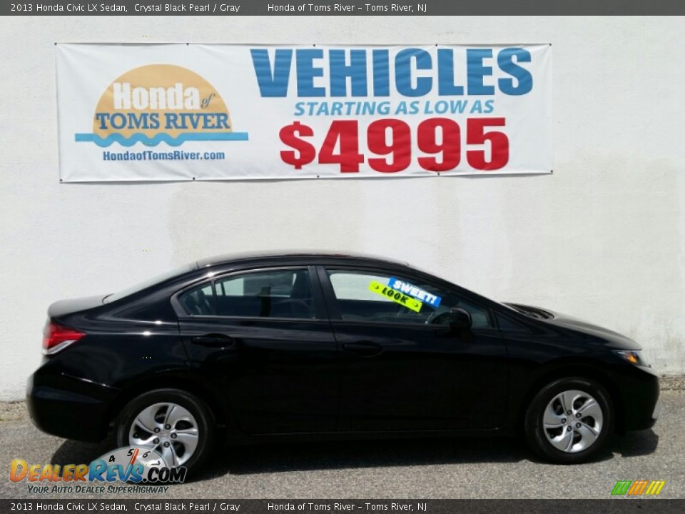 2013 Honda Civic LX Sedan Crystal Black Pearl / Gray Photo #7