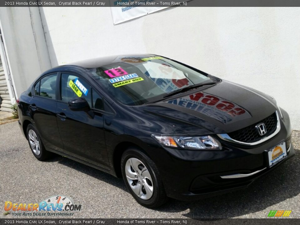 2013 Honda Civic LX Sedan Crystal Black Pearl / Gray Photo #8