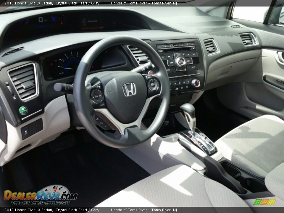 2013 Honda Civic LX Sedan Crystal Black Pearl / Gray Photo #18