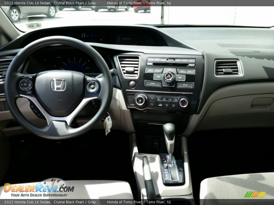 2013 Honda Civic LX Sedan Crystal Black Pearl / Gray Photo #22