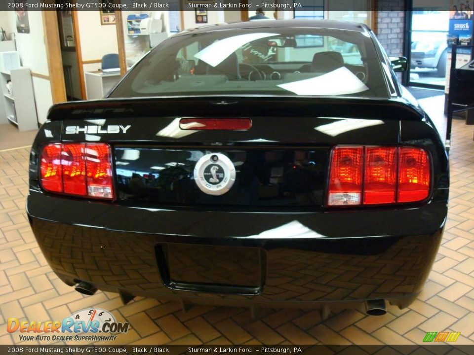 2008 Ford Mustang Shelby GT500 Coupe Black / Black Photo #5
