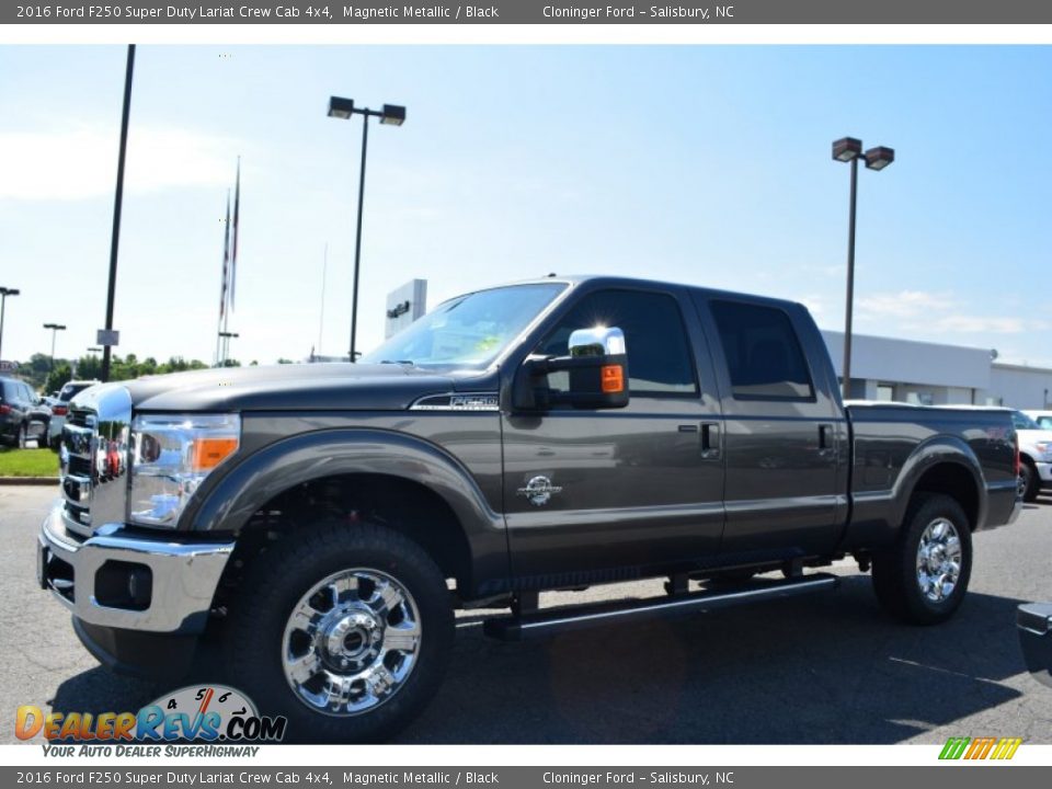 2016 Ford F250 Super Duty Lariat Crew Cab 4x4 Magnetic Metallic / Black Photo #3