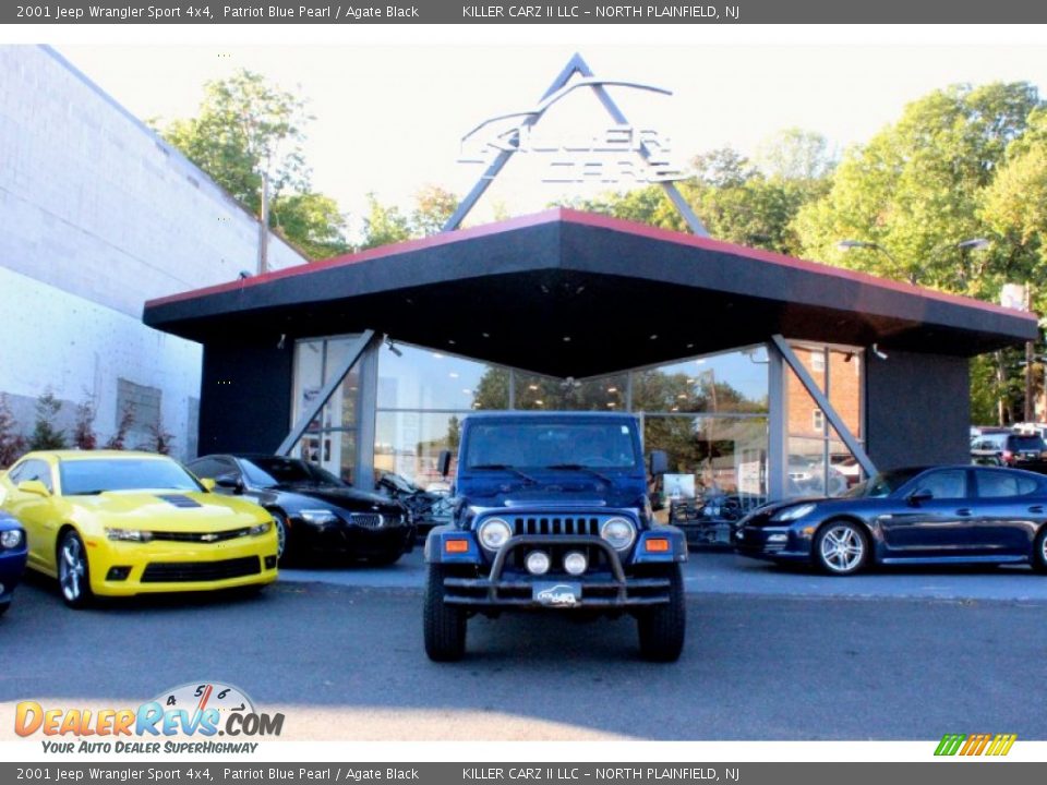 2001 Jeep Wrangler Sport 4x4 Patriot Blue Pearl / Agate Black Photo #2