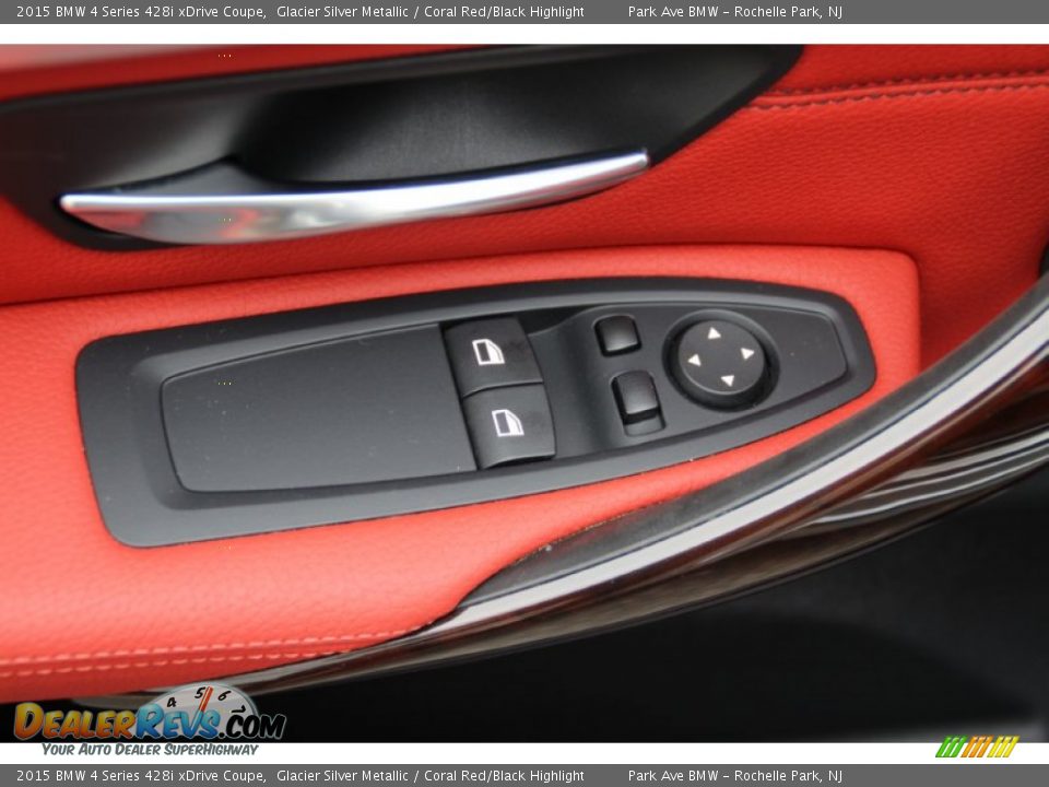 2015 BMW 4 Series 428i xDrive Coupe Glacier Silver Metallic / Coral Red/Black Highlight Photo #9