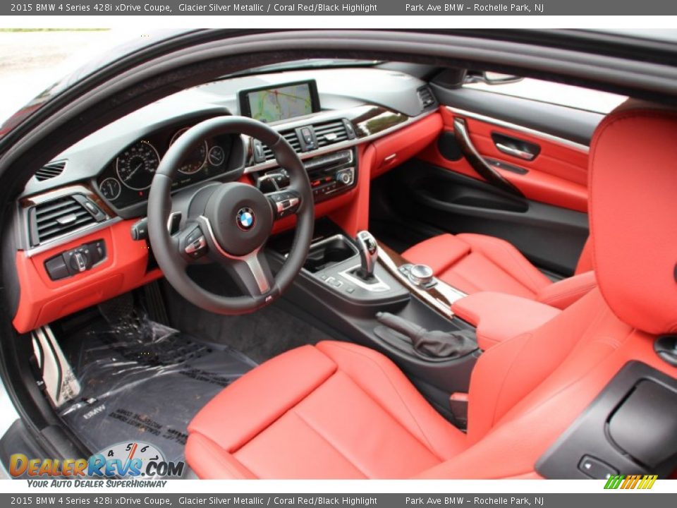 Coral Red/Black Highlight Interior - 2015 BMW 4 Series 428i xDrive Coupe Photo #10