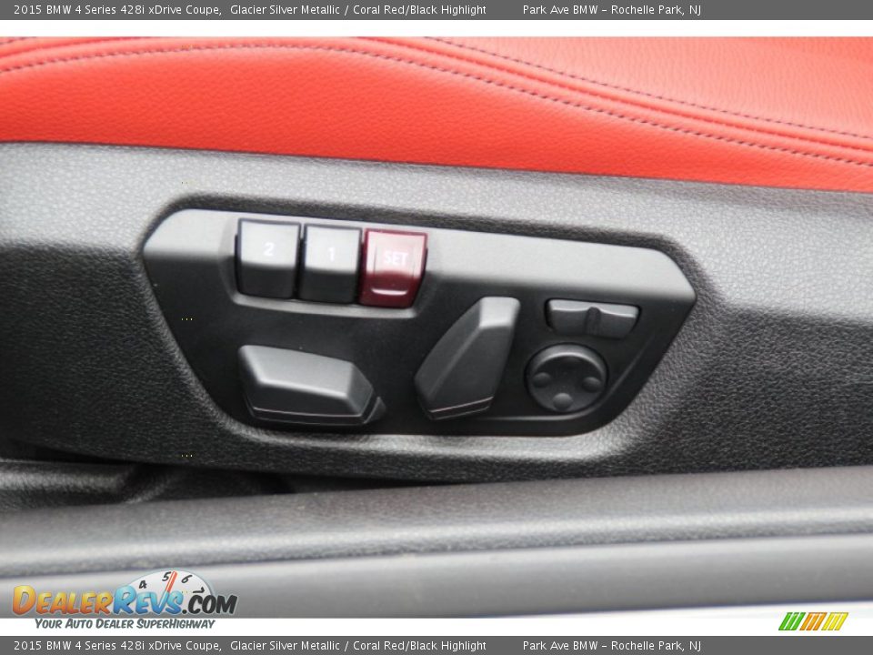 2015 BMW 4 Series 428i xDrive Coupe Glacier Silver Metallic / Coral Red/Black Highlight Photo #12