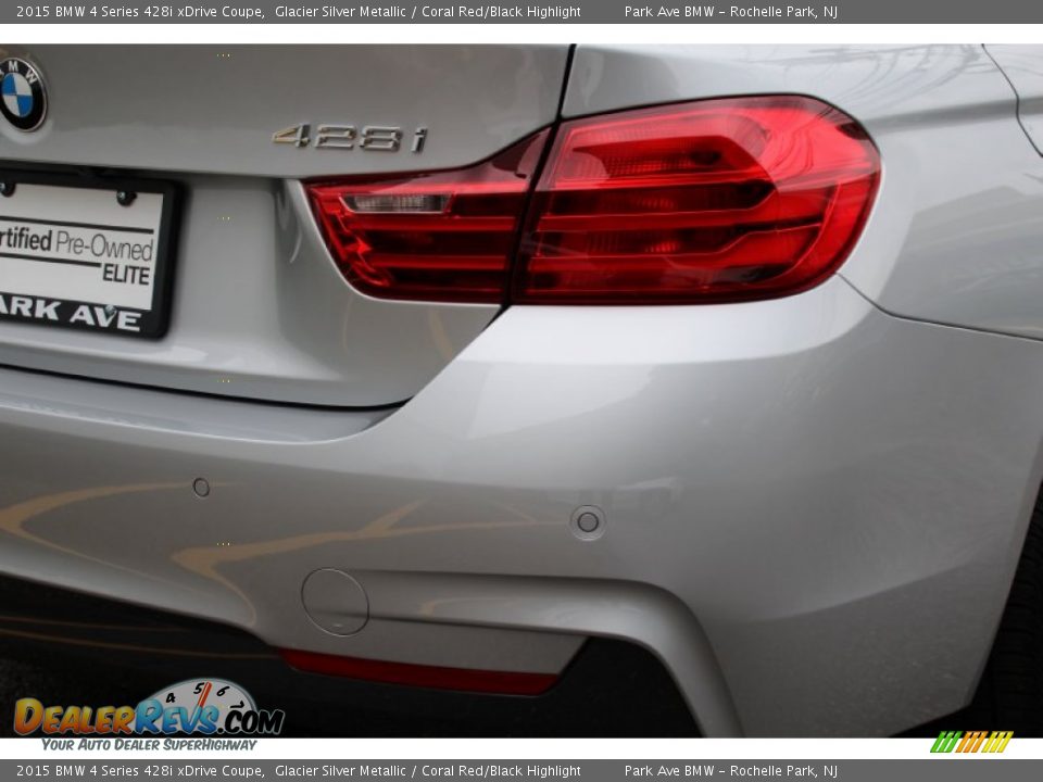 2015 BMW 4 Series 428i xDrive Coupe Glacier Silver Metallic / Coral Red/Black Highlight Photo #23